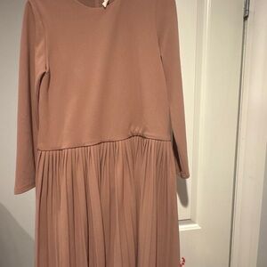 Elegant Long Sleeve Dress in Tan
